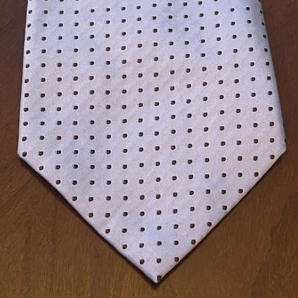 Geoffrey Beene Blue Brown Hand Made 100% Silk Men’s Neck Tie Made In China